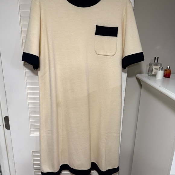 Tuckernuck Merritt Knit Dress in Off-White & Navy| Size XXL - Picture 4 of 7